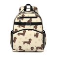 thumbnail image 1 of Dachshund Dog Paw Print White Pattern Cute School Backpack Bag for School with Padded Back and Adjustable Shoulder Straps 15.25"x11.5"x5.25", 1 of 2