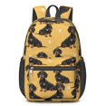 thumbnail image 1 of Dachshund Dog Paw Print Yellow Pattern 17" School Backpacks for Teens,Waterproof Oxford Fabric,S-Shape Padded Straps for School,Travel,Hiking,Camping, 1 of 6