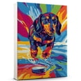 thumbnail image 1 of Dachshund Dog Playing Ice Hockey Stretched Canvas Size 8x12 – Vintage Style Dachshund Dog Art for Ice Hockey Fans, Great Gift for Dog Owners, 1 of 5