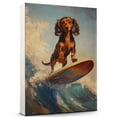 thumbnail image 1 of Dachshund Dog Playing Surfboard Stretched Canvas Size 8x12 – Sports Dog, Perfect for Animal Lovers, Dachshund Dog Canvas, Surfboard Canvas Size Wall Art, 1 of 5