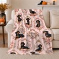 thumbnail image 1 of Dachshund Dog Portrait Collage Roses, Festive Pet Portrait Pattern, Warm Flannel Blanket for Living Room and Reading Nook, Dog Lovers Christmas Gift, Pet Lover Home Decor, 1 of 9