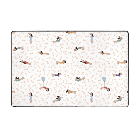 Dachshund Dog Puppy No.1007 Shaggy Area Rug, Rugs for Living Room Bedroom Non Slip Door Mat Indoor Carpet Machine Washable Nursery Home Decor Floor Mats for Entryway 60x39in-#