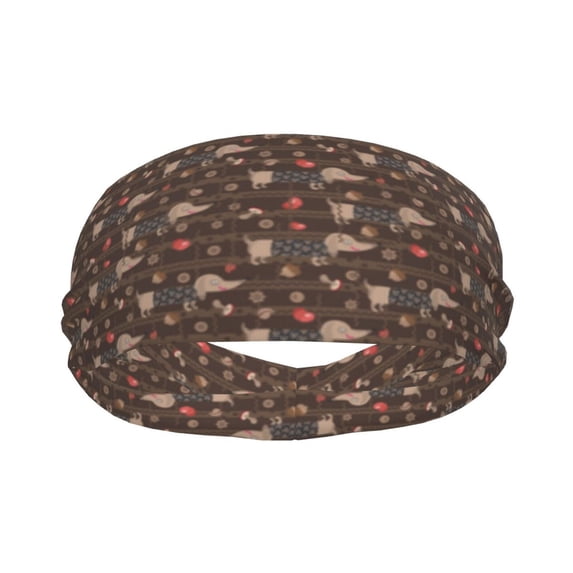 Dachshund Dog Puppy Mushroom Sports Headband for Women Men, Running Headband Sweat Bands for Cycling, Yoga, Spa, Athleti, Workout - Moisture Wicking Hairband