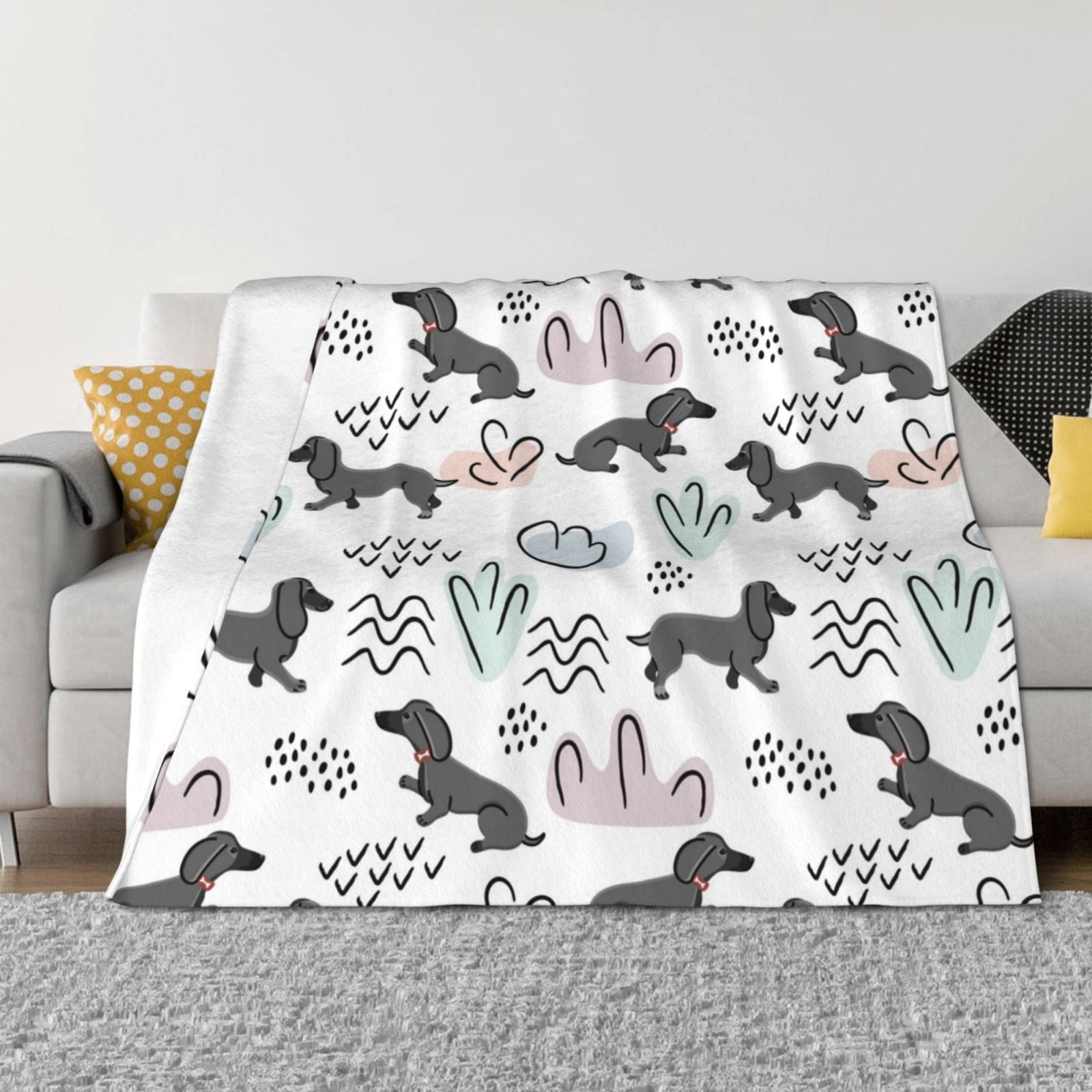 Dachshund Dog Puppy No.1028 Throw Blanket for Couch, Soft Comfy Warm