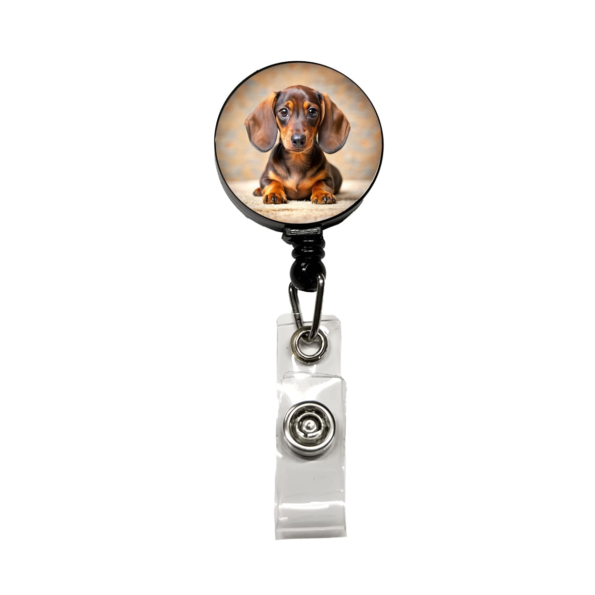 Dachshund Dog Puppy Photo Retractable Reel ID Badge Key Card Name Tag ...
