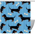 Dachshund Dog Shower Curtain with Hooks, Polyester Fabric Shower