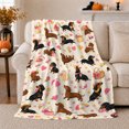 thumbnail image 1 of Dachshund Dog Star Fun, Playful Pet Portrait Pattern, Warm Flannel Blanket for Living Room and Bedroom with Detailed Artwork, Dog Lovers Christmas Gift, Pet Lover Home Decor, 1 of 9