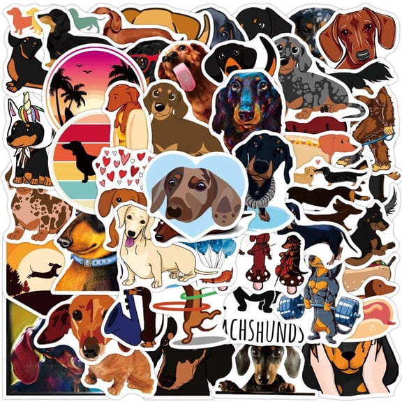 Hzzsbu Pro Dachshund Dog Animal Sticker Decals 50 Pack