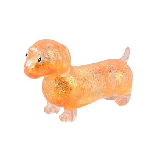 Dachshund Dog Stress Relief Toy, 4.3in Weiner Dog Squeeze Toy, Realistic Puppy Animal Figurine, Office Desk Decor, Sensory Hand Toy
