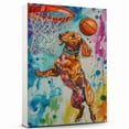 thumbnail image 1 of Dachshund Dog Stretched Canvas Size 8x12 – Basketball Canvas Print of Funny Dachshund Dog Wall Art, Basketball Sports Wall Decor, Home Decor, Dog Lover, 1 of 5