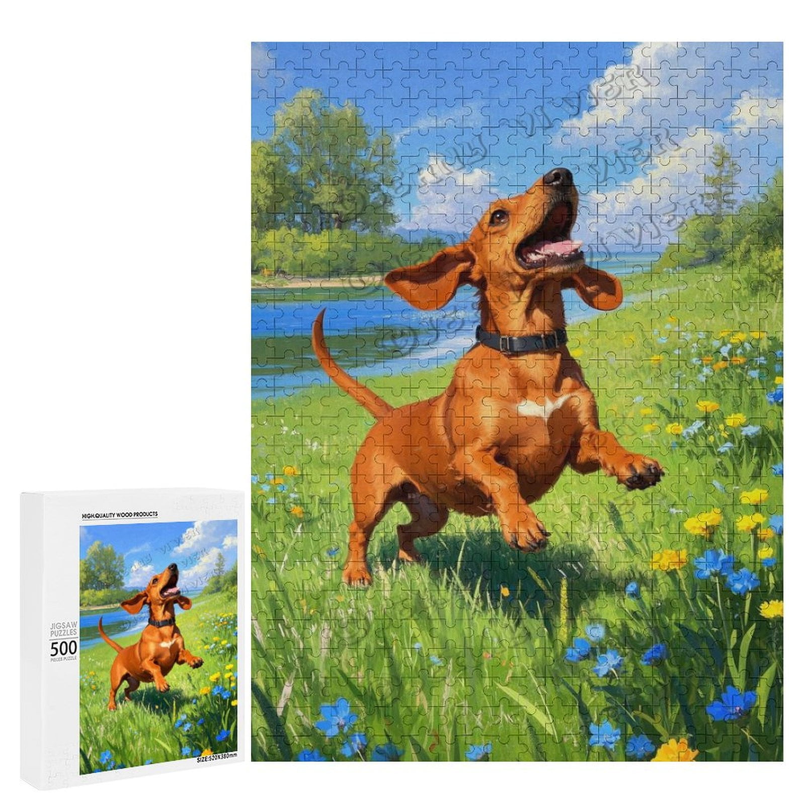Dachshund Dog -Themed 500 Piece Jigsaw Puzzle, Perfect for Family Fun ...