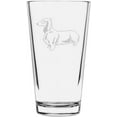 thumbnail image 1 of Dachshund Dog Themed Etched All Purpose 16oz Libbey Pint Glass, 1 of 1