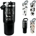 thumbnail image 1 of Dachshund Dog Tumbler with Lid and Straw 30 Oz Weenie Dog Tumbler Insulated Black Weiner Dog Water Bottle Cup with Handle Weiner Dog Gifts for Women Men, 1 of 6