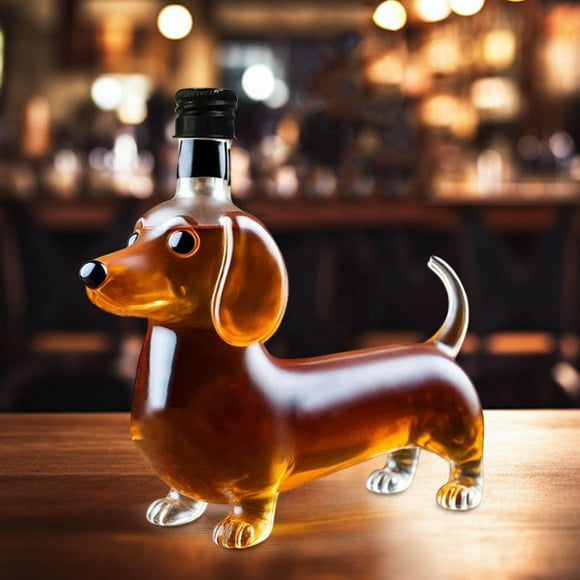 Dachshund Dog Whiskey Bottle, Funny Dachshund Whiskey Bottle, Animal Whiskey Glass Decanter for Bar Home Office Decor