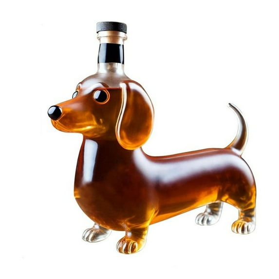 Dachshund Dog Whiskey Bottle, Funny Dachshund Whiskey Bottle, Animal Whiskey Glass Decanter for Bar Home Office Decor