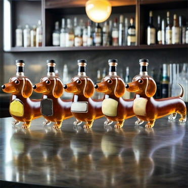 Dachshund Dog Whiskey Bottle Shaped Whiskey Bottle Unique Wine Decanter for Men 9.3"