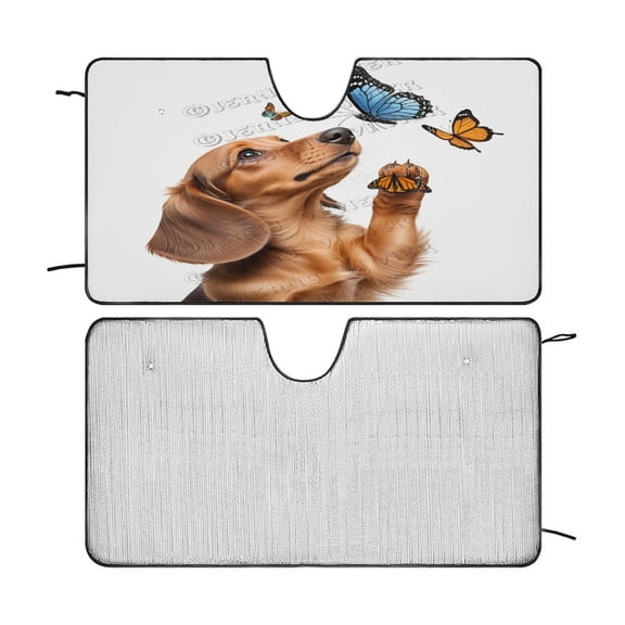 Dachshund Dog Windshield Sunshade Car Sun Shade Protector for Small Car SUV Front Window 51"x28"