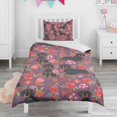 thumbnail image 1 of Dachshund Dog and Flower Floral Duvet Cover and Pillowcase Set for Single Bedding, Bedroom Accessories for Kids Teens, 1 of 5