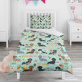 thumbnail image 1 of Dachshund Dog and Pizza Duvet Cover and Pillowcase Set for Single Bedding, Bedroom Accessories for Kids Teens, 1 of 5