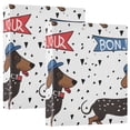 thumbnail image 1 of Dachshund Dogs 3 Ring Binders 1.5 inch Hardcover File Folders with Interior Pockets A4 Size Organizer for School Office Hospital, 1 of 8