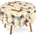 thumbnail image 1 of Dachshund Dogs Round Tablecloth 60 inch,Love Hearts Circle Table Cloth Polyester Waterproof Stain Wrinkle Free Table Cover for Home Kitchen Dining Party Pinic Patio Outdoor Decor, 1 of 6