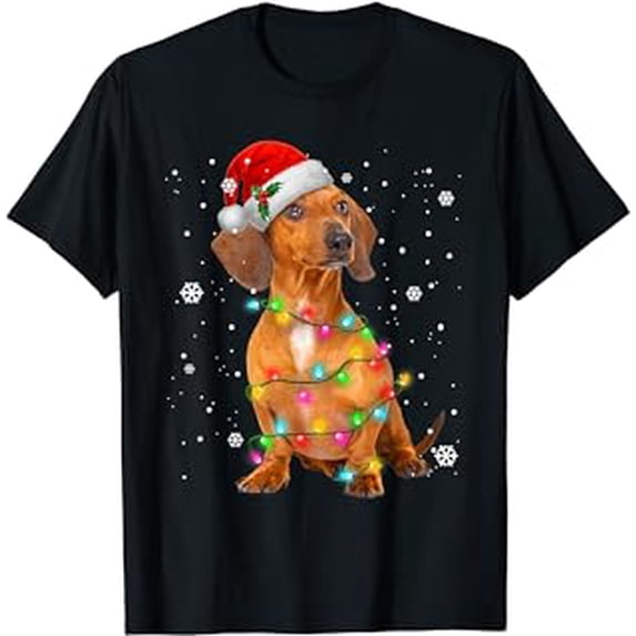 Dachshund Dogs Tree Christmas Sweater Xmas Gifts For Pet Dog T-Shirt