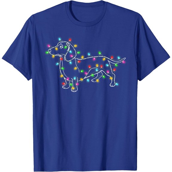 Dachshund Dogs Tree Christmas Xmas Gifts Pet Dog Unisex T-Shirt for Men Women Kids Toddler,Royal Blue Color,Size 2T