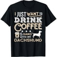thumbnail image 1 of Dachshund Doxie Mom Dad Ich wanna nur hängen Kaffee trinken Gesc T-Shirt, 1 of 4