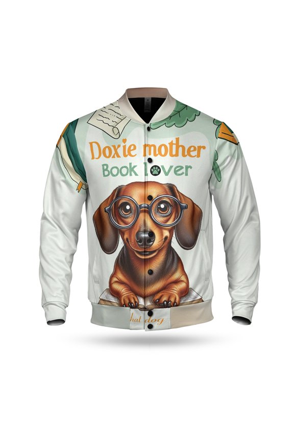 Dachshund Doxie Mother Book Lover Living That Dog Mom Life Happy Mother's Day All Over Print 3D Baseball Jacket Wiener Dog Lover Gifts Idea Bomber Jacket Softball - 03004