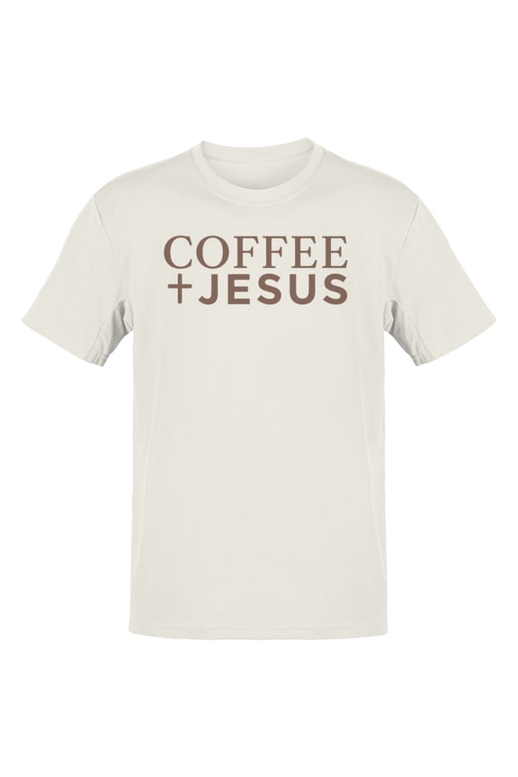 Coffee + Jesus Faith Art Men's Off-White T-shirt