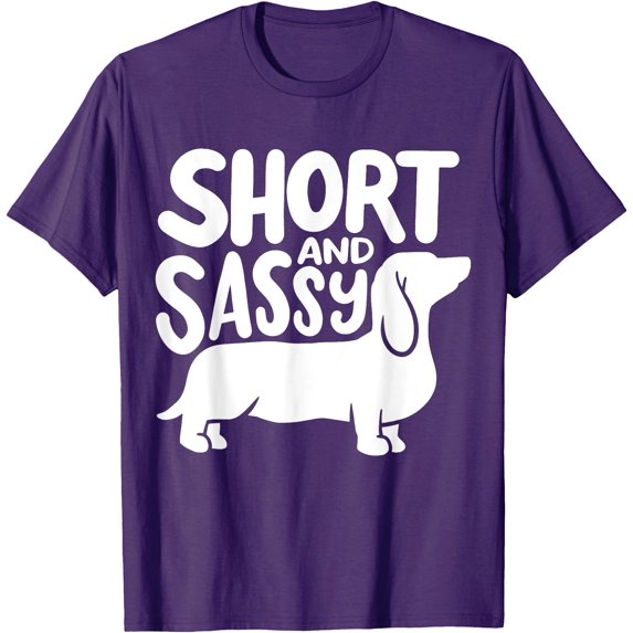 Dachshund Doxie and Sassie Unisex T-Shirt for Men Women Kids Toddler,Purple Color,Size 5XL