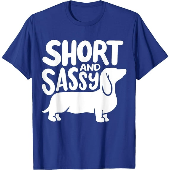 Dachshund Doxie and Sassie Unisex T-Shirt for Men Women Kids Toddler,Royal Blue Color,Size L