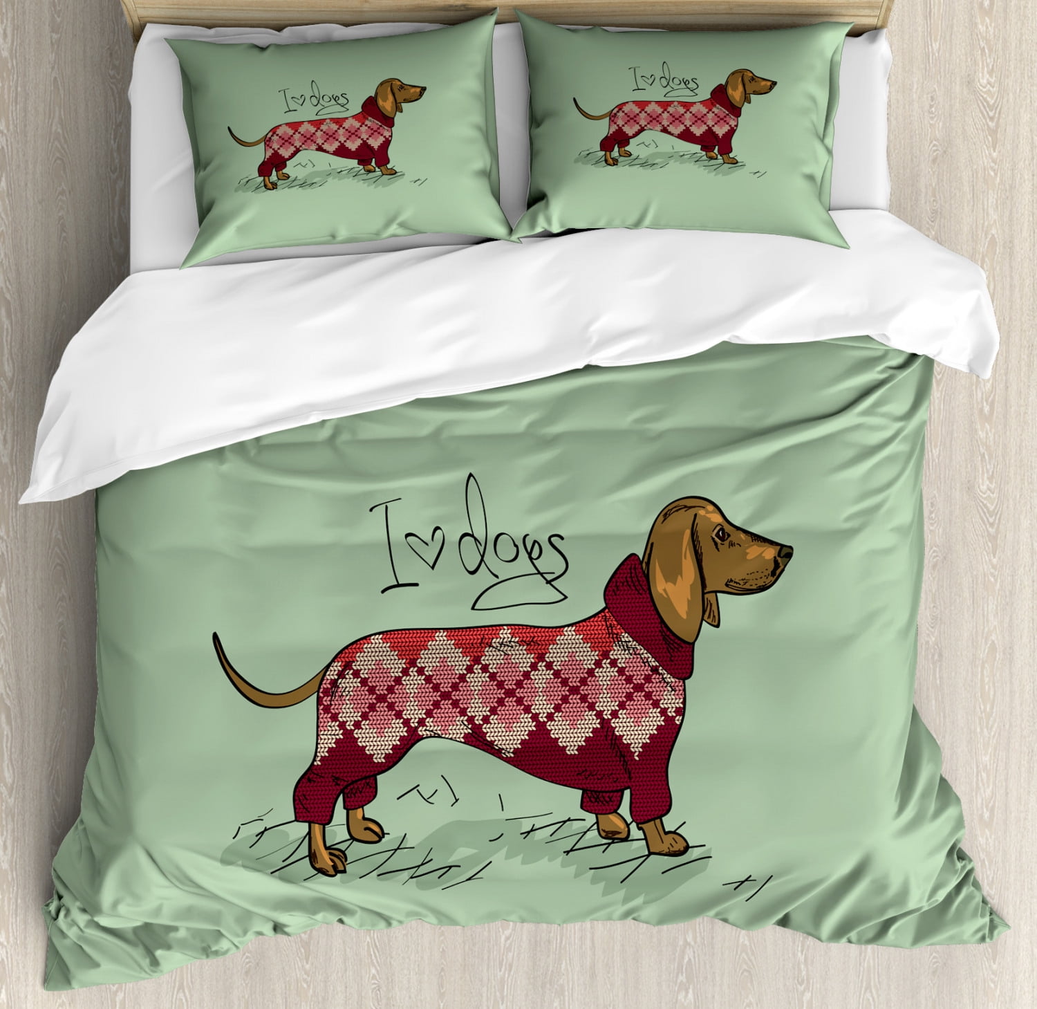 Dessert Dog Print Home Long Sleeved Two-piece Set main image 0