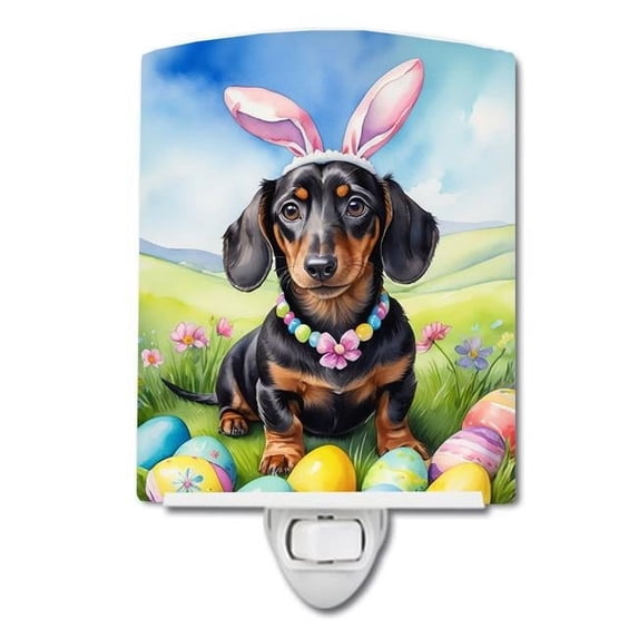 Dachshund Easter Egg Hunt Ceramic Night Light 4 in x 6 in