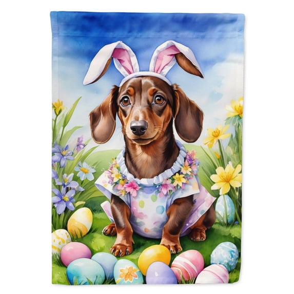 Dachshund Easter Egg Hunt Garden Flag 11.25 in x 15.5 in