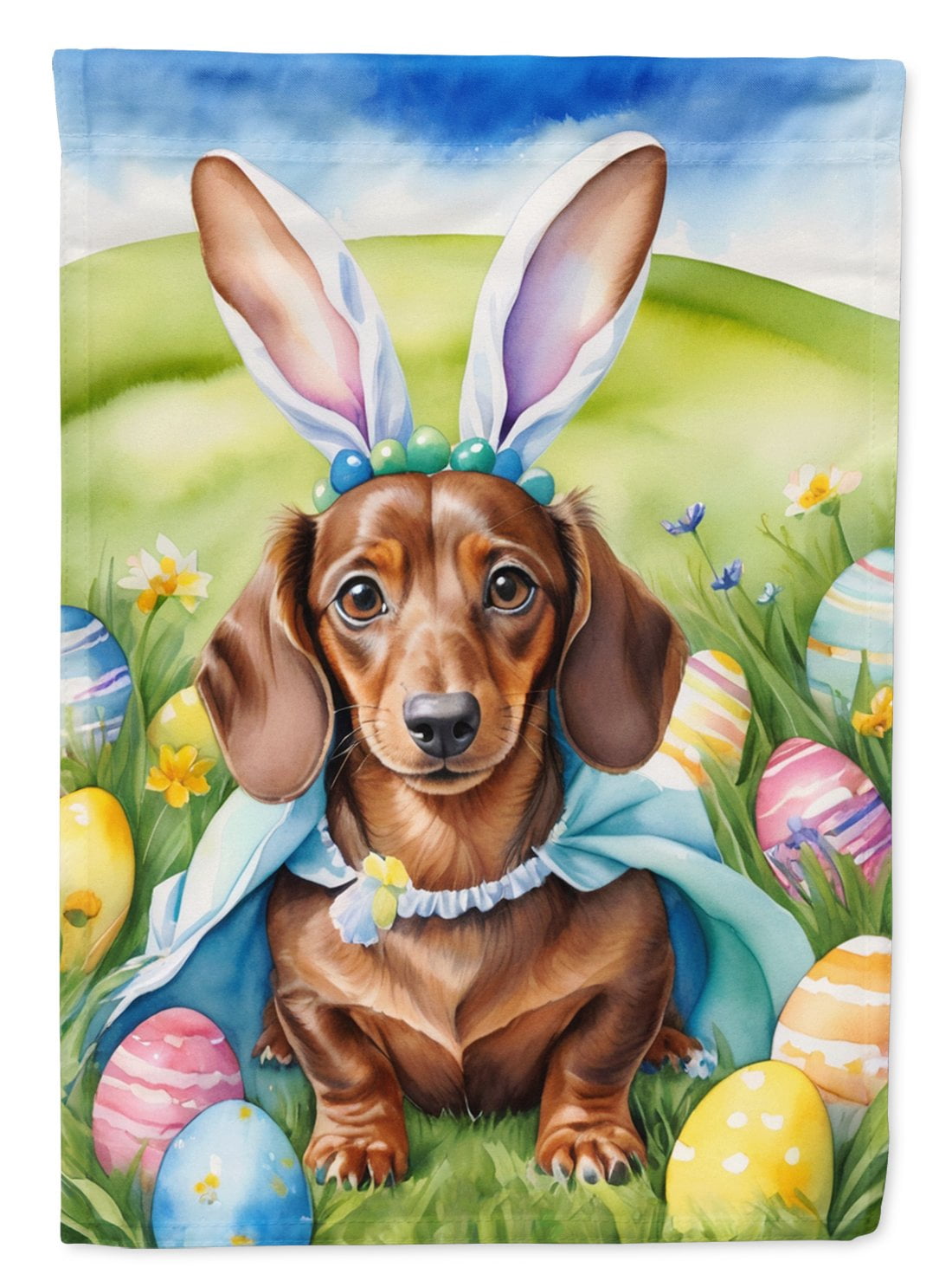 Dachshund Easter Egg Hunt Garden Flag 11.25 in x 15.5 in