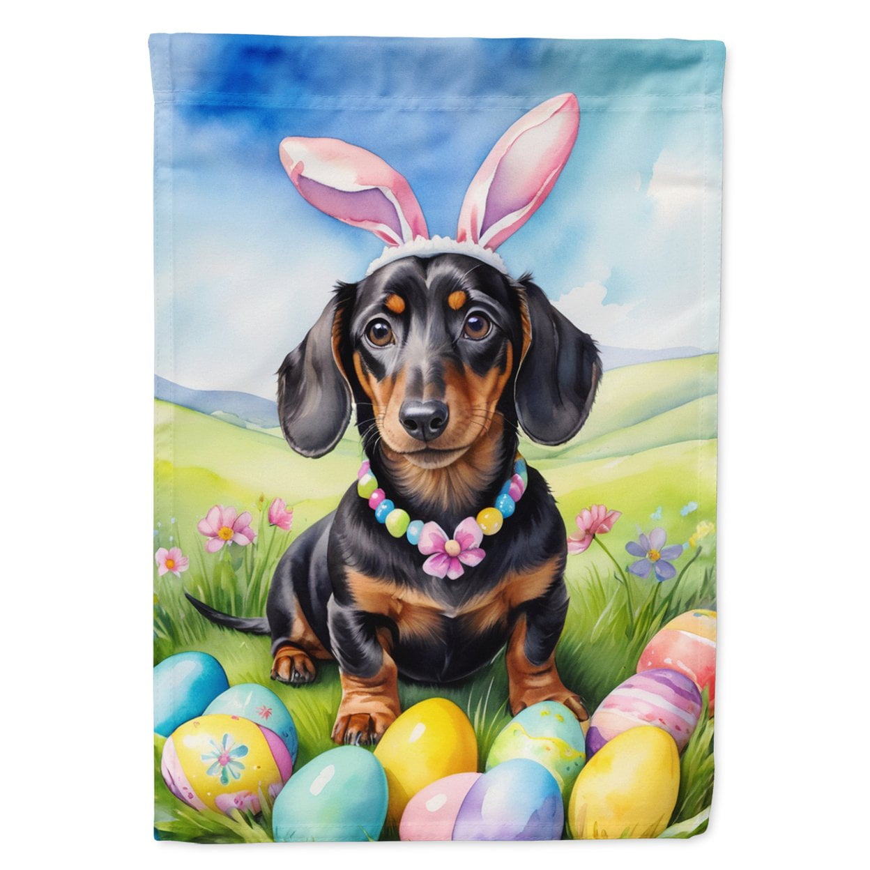 Dachshund Easter Egg Hunt Garden Flag 11.25 in x 15.5 in