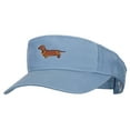 thumbnail image 1 of Dachshund Embroidered Pro Style Cotton Washed Visor - Blue OSFM, 1 of 5