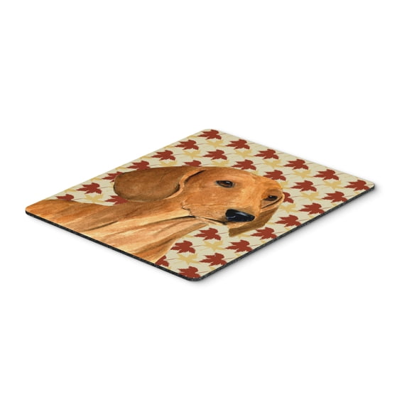 "Dachshund Fall Leaves Portrait Mouse Pad Hot Pad or Trivet"