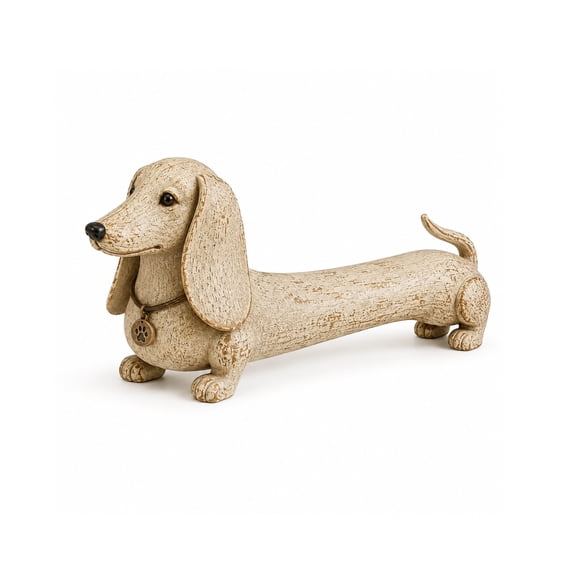 Dachshund Figurine Vintage Style Dog Statue, Decorative Ornament for Entryway, Coffee Table, Desk, Shelf and Home Office
