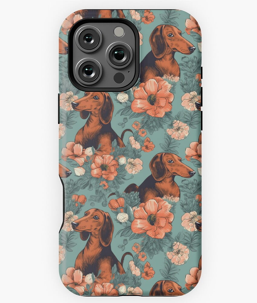 Floral Dachshund — Clear Case for Samsung®