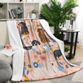 thumbnail image 1 of Dachshund and Flower Blanket,Comfortable Soft Flannel Throw Blanket,All Season,Warm Lightweight Blankets for Sofa Bed Couch Living Room Chair,50"x60"(130x150cm), 1 of 4