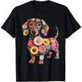 thumbnail image 1 of Dachshund Flower Funny Dog T-Shirt, 1 of 2