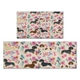thumbnail image 1 of Dachshund and Flower Kitchen Rugs Sets Of 2,Anti Fatigue Kitchen Mat Rugs Non Slip Washable,Decorative Kitchen Floor Mats for Kitchen,Sink,Laundry,17"x30"+17"x47", 1 of 7