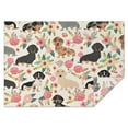 thumbnail image 1 of Dachshund and Flower Rectangle Tablecloth 60"x84",Waterproof Polyester Rectangle Table Cloth, Wipeable Spillproof Polyester Tablecloth for Dining, Camping, Indoor and Outdoor, 1 of 5