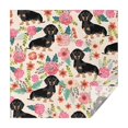 thumbnail image 1 of Dachshund and Flower Square Tablecloth,Waterproof Square Table Cover,Wipeable Spillproof Washable Table Cover for Home Kitchen Party Decor 42"X42"(107x107cm), 1 of 6
