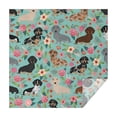 thumbnail image 1 of Dachshund and Flower Square Tablecloth,Waterproof Square Table Cover,Wipeable Spillproof Washable Table Cover for Home Kitchen Party Decor 42"X42"(107x107cm), 1 of 6