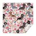 thumbnail image 1 of Dachshund and Flower Square Tablecloth,Waterproof Square Table Cover,Wipeable Spillproof Washable Table Cover for Home Kitchen Party Decor 60"x60"(152x152cm), 1 of 6