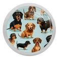 thumbnail image 1 of Dachshund Fluorescent Drawer Pulls with Screws: Round 4-Pack Glow-in-the-Dark Knobs for Cabinets, Wardrobes, Dressers - Versatile Door Pulls, 1 of 6