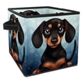 thumbnail image 1 of Dachshund Foldable Toy Box Storage Box Organizer Bins with Handle, 10.8"x10.5"x10.6", Large Capacity, 1 of 6